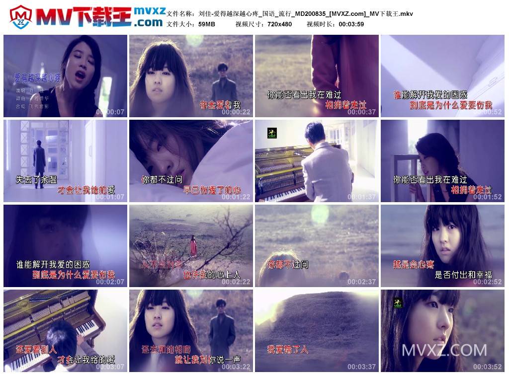 刘佳-爱得越深越心疼_国语_流行_MD200835